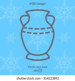 Web line icon. Vase.