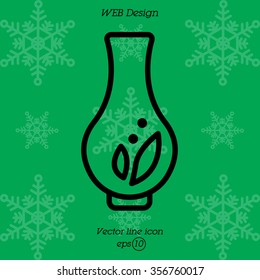 Web line icon. Vase.
