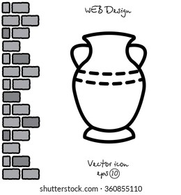 Web line icon. Vase.