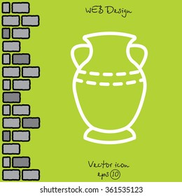 Web line icon. Vase.