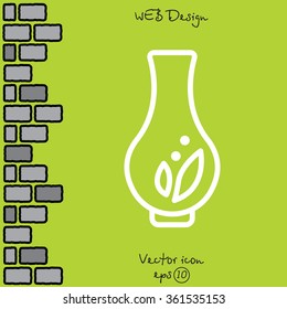 Web line icon. Vase.