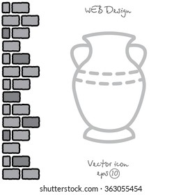 Web line icon. Vase.