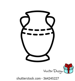 Web line icon. Vase.