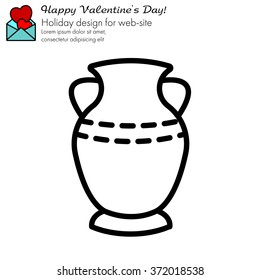 Web line icon. Vase.