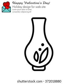 Web line icon. Vase.