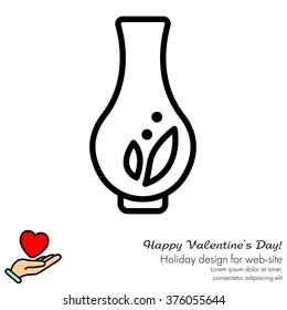 Web line icon. Vase.