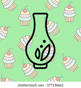 Web line icon. Vase.