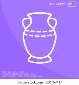 Web line icon. Vase.