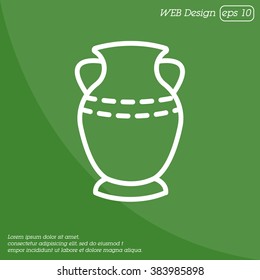 Web line icon. Vase.