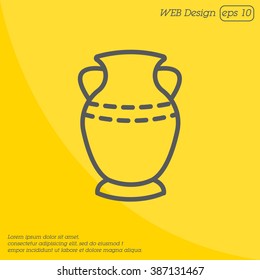Web line icon. Vase.