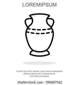 Web line icon. Vase.