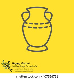 Web line icon. Vase.