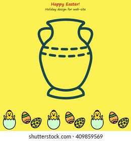 Web line icon. Vase.