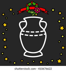Web line icon. Vase.