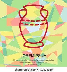 Web line icon. Vase.