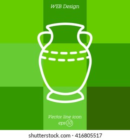 Web line icon. Vase.
