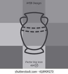 Web line icon. Vase.