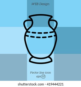 Web line icon. Vase.