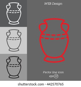 Web line icon. Vase.