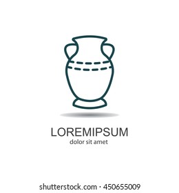 Web line icon. Vase.