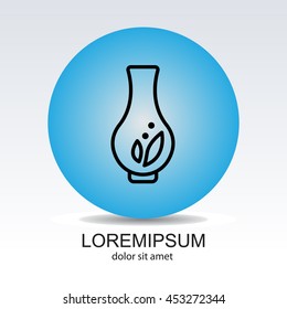 Web line icon. Vase.