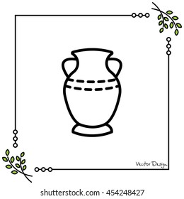 Web line icon. Vase.