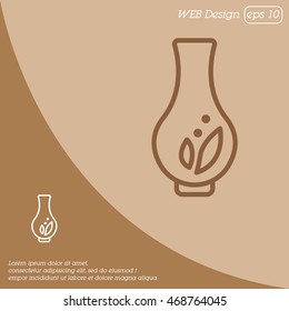 Web line icon. Vase.