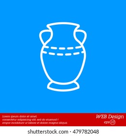 Web line icon. Vase.