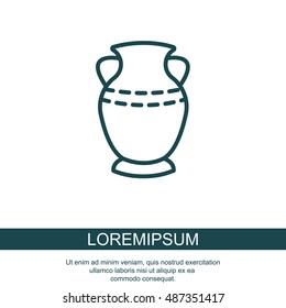 Web line icon. Vase.