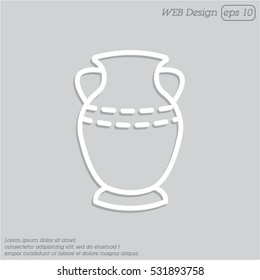 Web line icon. Vase.