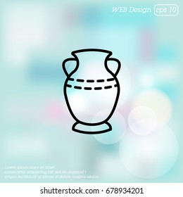 Web line icon. Vase.