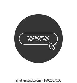 Web line icon vector. Flat icon Web internet  with arrow
