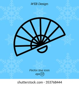 Web line icon. Veer, fan