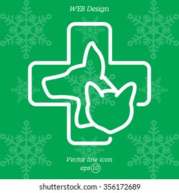 Web line icon. Veterinary medicine icon.