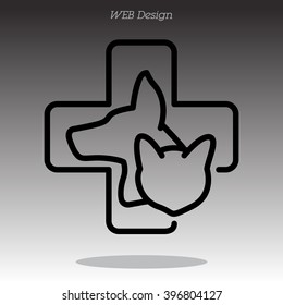 Web line icon. Veterinary medicine icon.