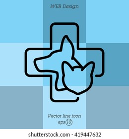 Web line icon. Veterinary medicine icon.