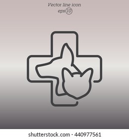 Web line icon. Veterinary medicine icon.
