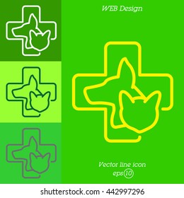 Web line icon. Veterinary medicine icon.