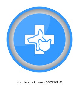 Web line icon. Veterinary medicine icon (dog, cat and cross).