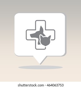 Web line icon. Veterinary medicine icon (dog, cat and cross).