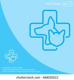 Web line icon. Veterinary medicine icon.