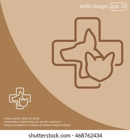 Web line icon. Veterinary medicine icon.