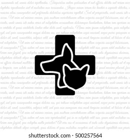 Web line icon. Veterinary medicine icon (dog, cat and cross).