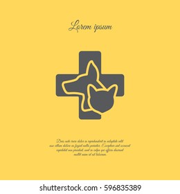 Web line icon. Veterinary medicine icon (dog, cat and cross).