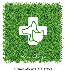 Web line icon. Veterinary medicine icon (dog, cat and cross).