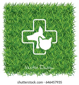 Web line icon. Veterinary medicine icon (dog, cat and cross).