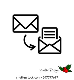 Web line icon. View Post, message