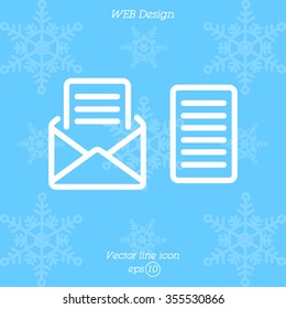 Web line icon. View Post, message