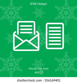 Web line icon. View Post, message