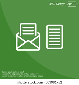 Web line icon. View Post, message